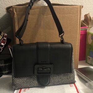 DKNY Black and Gray Shoulder Bag